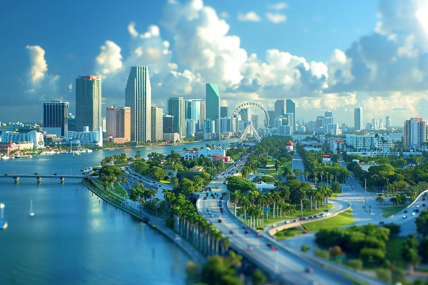 Landschaft an der Bucht von Miami